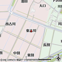 愛知県西尾市巨海町東古川周辺の地図