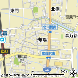 愛知県知多郡武豊町冨貴市場36周辺の地図
