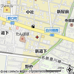 愛知県豊川市市田町大道下周辺の地図