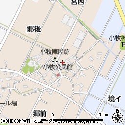 愛知県西尾市吉良町小牧（郷中）周辺の地図