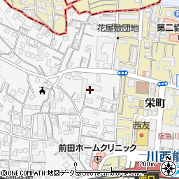 兵庫県川西市花屋敷1丁目2周辺の地図