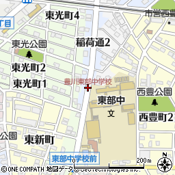 豊川東部中学校周辺の地図