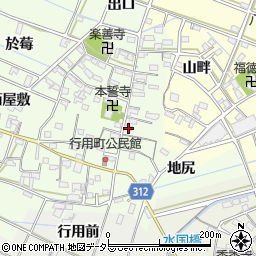 愛知県西尾市行用町東屋敷22周辺の地図