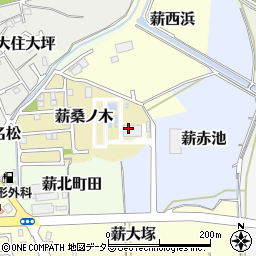 京田辺市役所上下水道部　薪浄水場周辺の地図