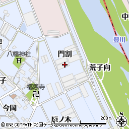 愛知県豊川市二葉町（門割）周辺の地図