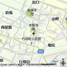 愛知県西尾市行用町東屋敷73周辺の地図