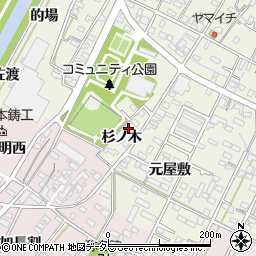 愛知県西尾市吉良町上横須賀杉ノ木34周辺の地図