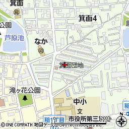 府住宅供給公社箕面団地周辺の地図