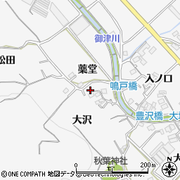 愛知県豊川市御津町豊沢薬堂33周辺の地図