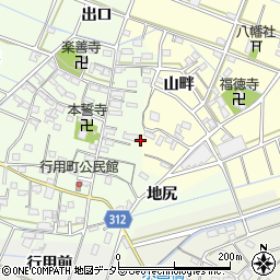 愛知県西尾市行用町東屋敷18周辺の地図
