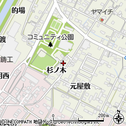 愛知県西尾市吉良町上横須賀杉ノ木33周辺の地図