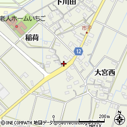 愛知県西尾市市子町稲荷27周辺の地図