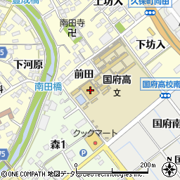 愛知県豊川市国府町前田1-1周辺の地図