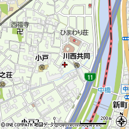 兵庫県川西市小戸3丁目9周辺の地図