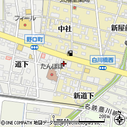 愛知県豊川市市田町大道下22-2周辺の地図