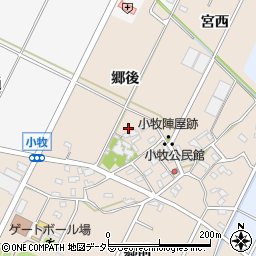 愛知県西尾市吉良町小牧周辺の地図