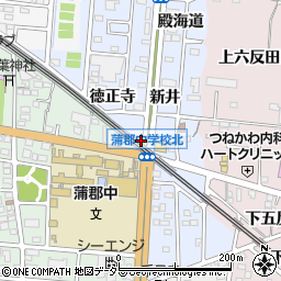 愛知県蒲郡市新井形町（前道下）周辺の地図