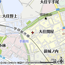 京都府京田辺市大住関屋周辺の地図