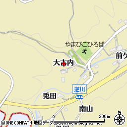 愛知県額田郡幸田町逆川大古内周辺の地図