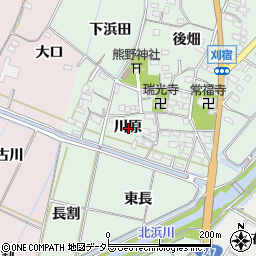 愛知県西尾市刈宿町川原周辺の地図