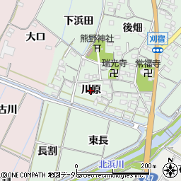 愛知県西尾市刈宿町（川原）周辺の地図
