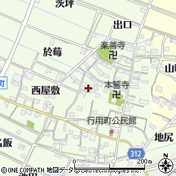 愛知県西尾市行用町東屋敷93周辺の地図
