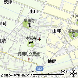 愛知県西尾市行用町東屋敷17周辺の地図