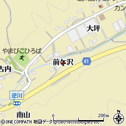 愛知県額田郡幸田町逆川前ケ沢周辺の地図