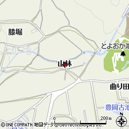 愛知県蒲郡市豊岡町山林周辺の地図