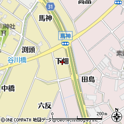 愛知県豊川市谷川町下畑周辺の地図