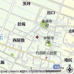 愛知県西尾市行用町東屋敷96周辺の地図