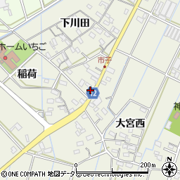 愛知県西尾市市子町稲荷12周辺の地図