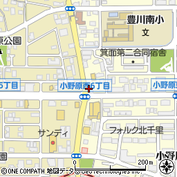 池田泉州銀行小野原支店周辺の地図