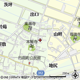 愛知県西尾市行用町東屋敷16周辺の地図