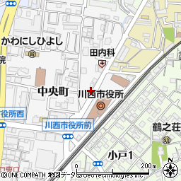 兵庫県川西市中央町13-23周辺の地図