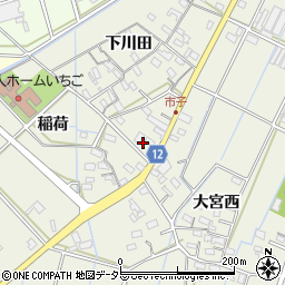 愛知県西尾市市子町稲荷14周辺の地図