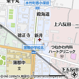 愛知県蒲郡市新井形町新井周辺の地図