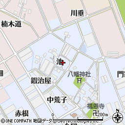 愛知県豊川市二葉町池周辺の地図