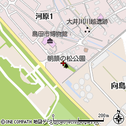 朝顔の松公園トイレ周辺の地図