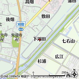 愛知県西尾市刈宿町下川田周辺の地図