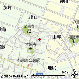 愛知県西尾市行用町東屋敷15周辺の地図
