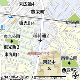 愛知県豊川市稲荷通周辺の地図