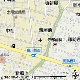 愛知県豊川市市田町新屋前34周辺の地図