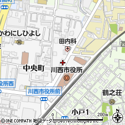 兵庫県川西市中央町13周辺の地図