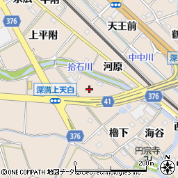 愛知県幸田町（額田郡）深溝（天白）周辺の地図