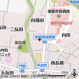 愛知県蒲郡市平田町（餅田）周辺の地図
