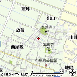 愛知県西尾市行用町東屋敷104周辺の地図