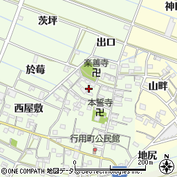 愛知県西尾市行用町東屋敷108周辺の地図
