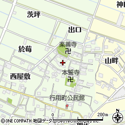 愛知県西尾市行用町東屋敷108周辺の地図