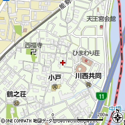 兵庫県川西市小戸3丁目14周辺の地図